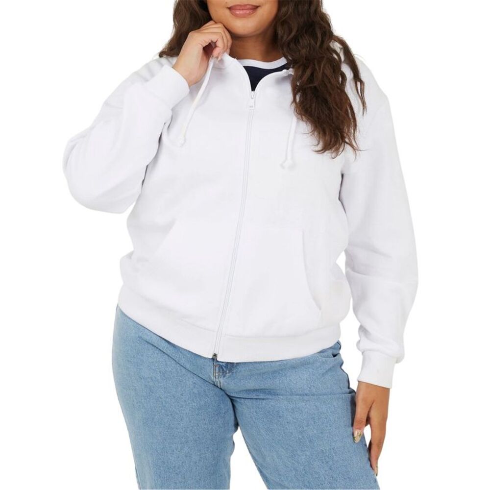 Brave Soul Womens/Ladies Plus Full Zip Hoodie / White